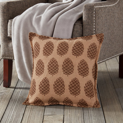  Pinecone Burlap Throw Pillow