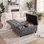 Grand repose-pieds de rangement carré de 36 po avec plateau relevable, banc de table basse rembourré capitonné de 300 lb avec pieds en bois robustes, boîte de rangement multifonctionnelle pour repose-pieds pour le salon et la chambre à coucher (gris)