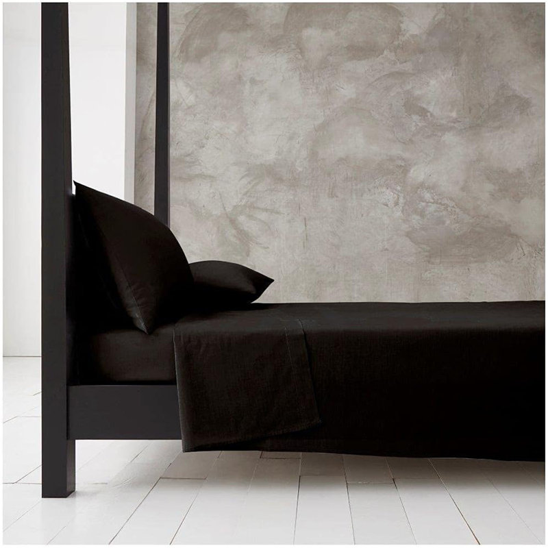 Cotton Blend Flat Sheet, Grey, European Single (90 x 200cm)