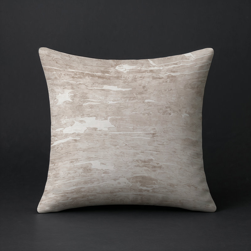 Coussin décoratif intérieur et extérieur Modern, Carré 20 po, Beige / ivoire / taupe abstrait 2