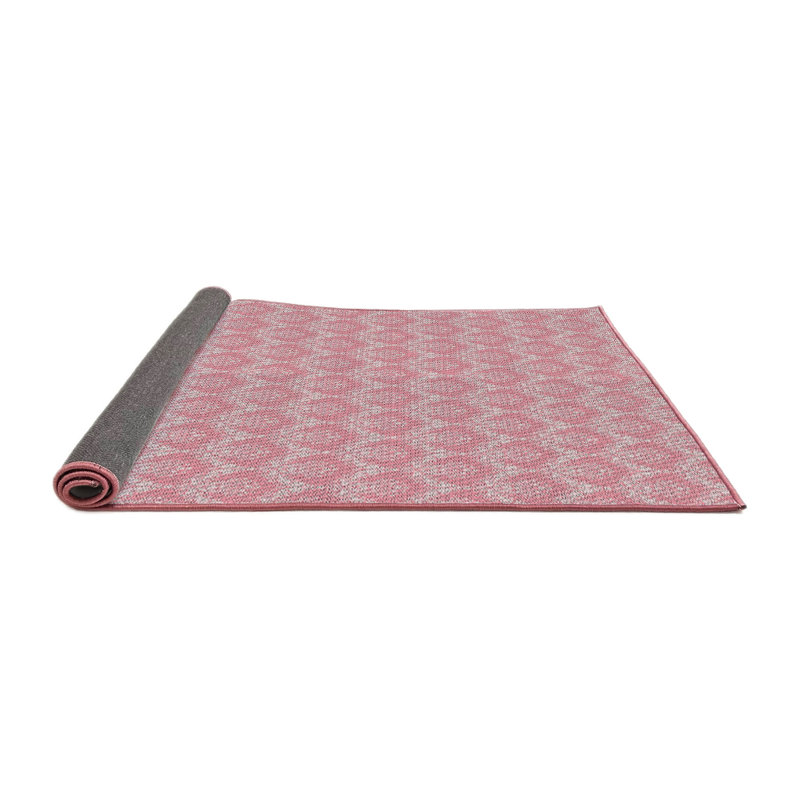 Tapis de zone rose à motif, Carré 7 pi