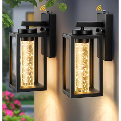 2 Pack Built-in 10W LED Outdoor Wall Sconce Lights Lantern