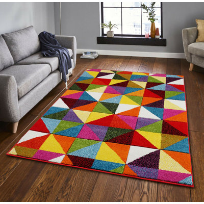 Daelan Blue/Orange/Red Rug
