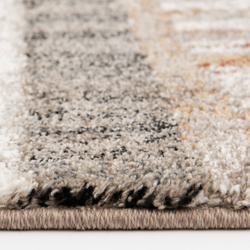 Loon Peak® Oklahoma Oralie Beige/Multi Stripe Indoor Polypropylene Area Rug, Rectangle 4'11.06" x 7'6.55"
