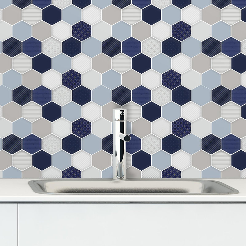 Honey Hexa Peel and Stick Glossy 3D Tile Stickers