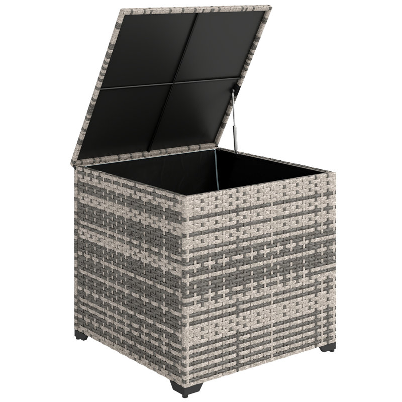 Outsunny 72cm W 253L Polyethylene Plastic, Steel Deck Box in Mixed-grey
