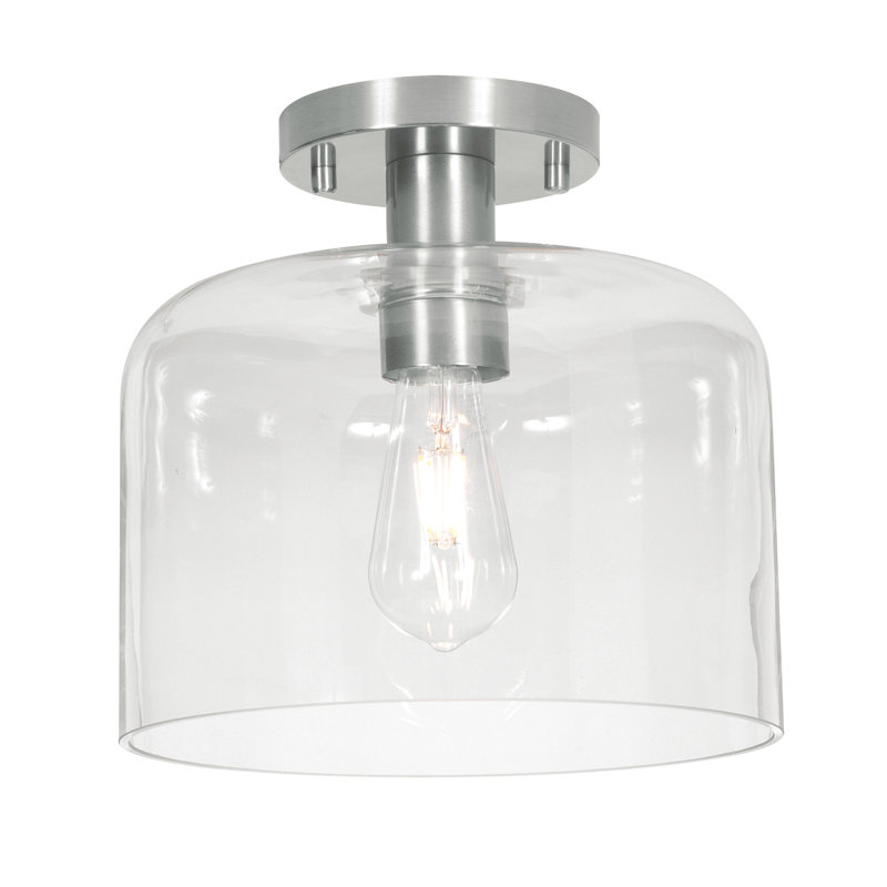 Elsa 10'' Med Base Semi-Flush, Satin Nickel
