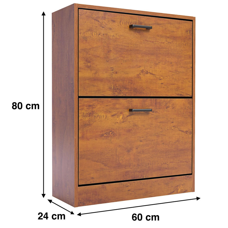 12 Pair Flip Down Shoe Storage, Oak