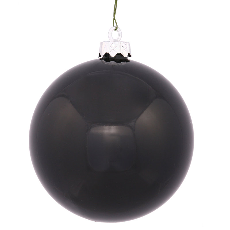 Holiday Décor Ball Ornament, Black, 3" H x 3" W x 3" D