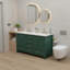 Meuble-lavabo 60 po, meuble-lavabo avec cadre en bois massif, comptoir autoportant avec 2 lavabos vert
