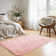 Tapis à poils longs moelleux et rose Fluffy