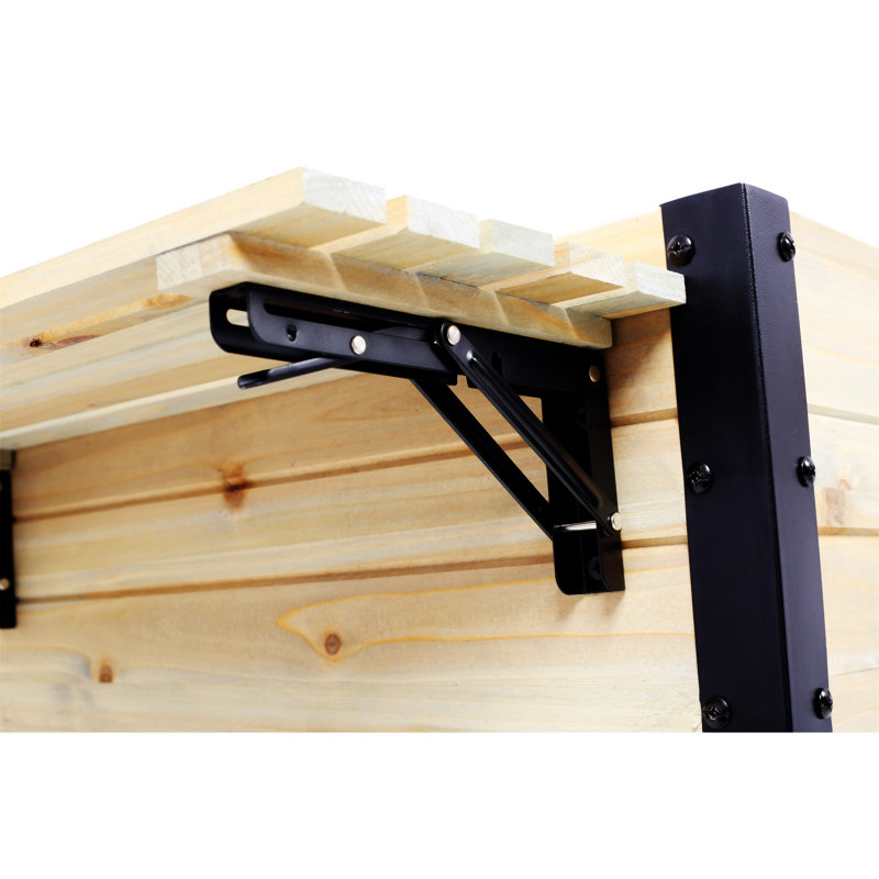Raised Garden Bed, Black/Natural
