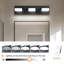 Luminaire de salle de bain pour salle de bain - 3 lumières en métal noir mat en acrylique transparent à DEL, design moderne sur miroir