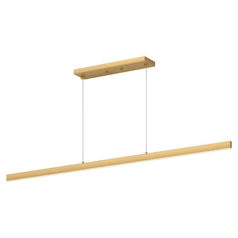 Luminaire suspendu pour îlot de cuisine 1 lumière DEL Vega, Or brossé, 2700K, H 1,5 po x l 56 po x P 0,75 po