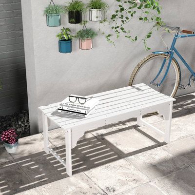 Banc de jardin en bois, banc de parc extérieur avec siège à lattes