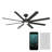 Hydra 8 - Blade Indoor/Outdoor LED Smart Ceiling Fan With Wall Control and Light Kit Included, Works With Alexa and iOS or Android App-32650308-32650309-121976042