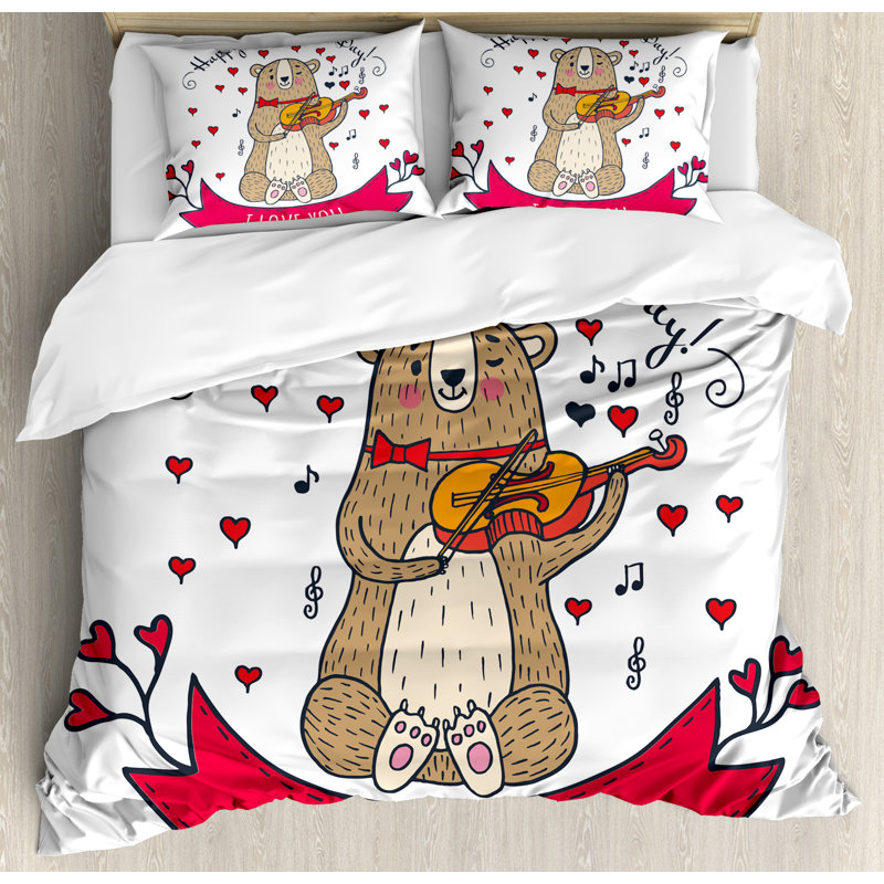 Valentines Day Modern & Contemporary Polyester Duvet Cover, Queen