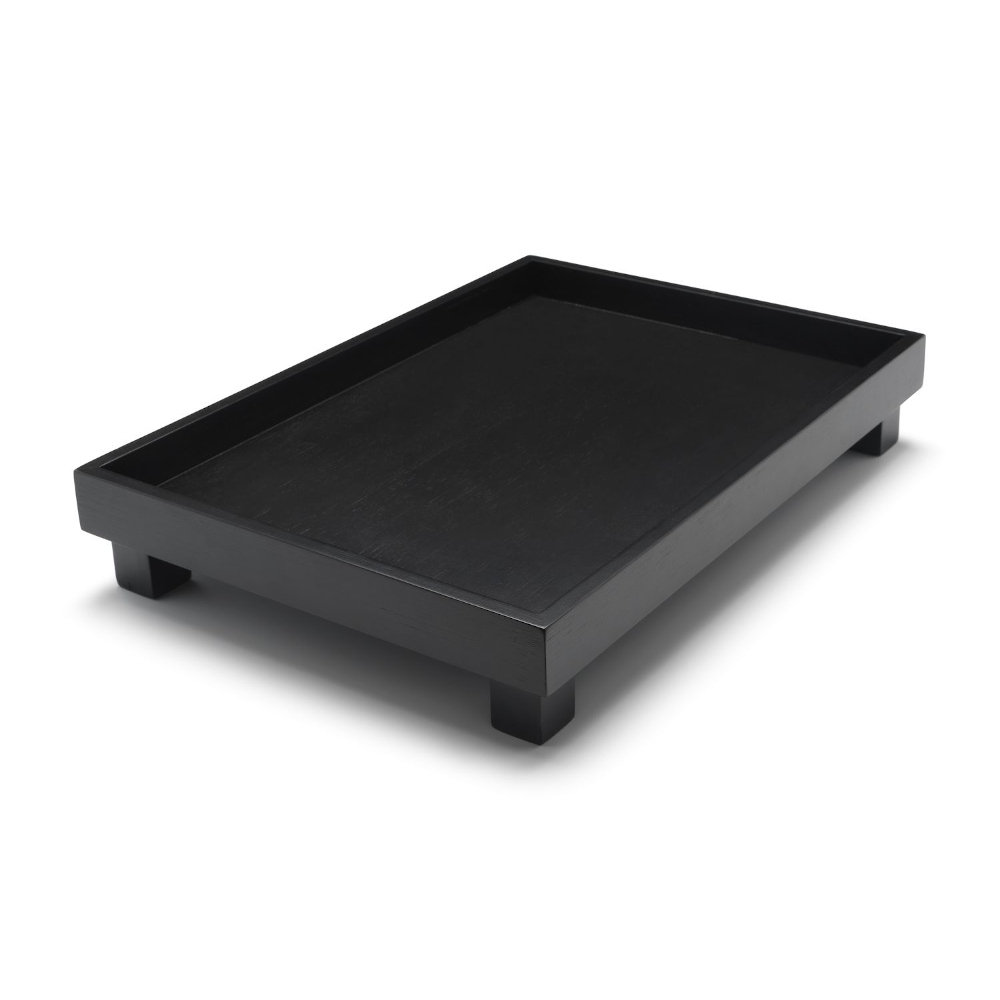 Bredemeijer Serving Tray Izumi Design Rectangular With Feet in Black Bamboo