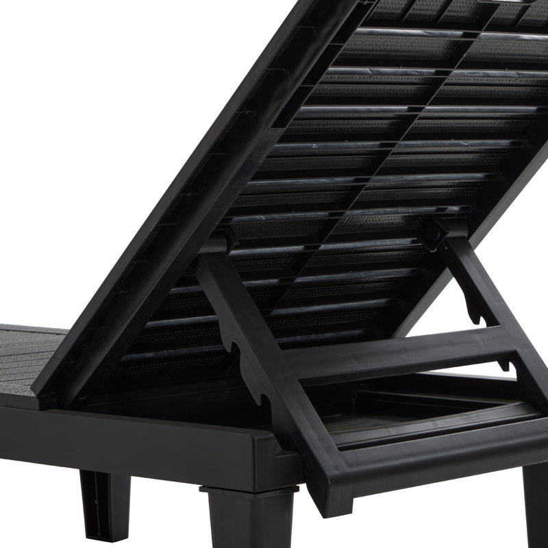 Arriving Assembled Set of 2 Aluminum Outdoor Chaise Lounge Chairs, Foldable & Adjustable Patio Sun Loungers with Textilene Fabric for Poolside and Backyard