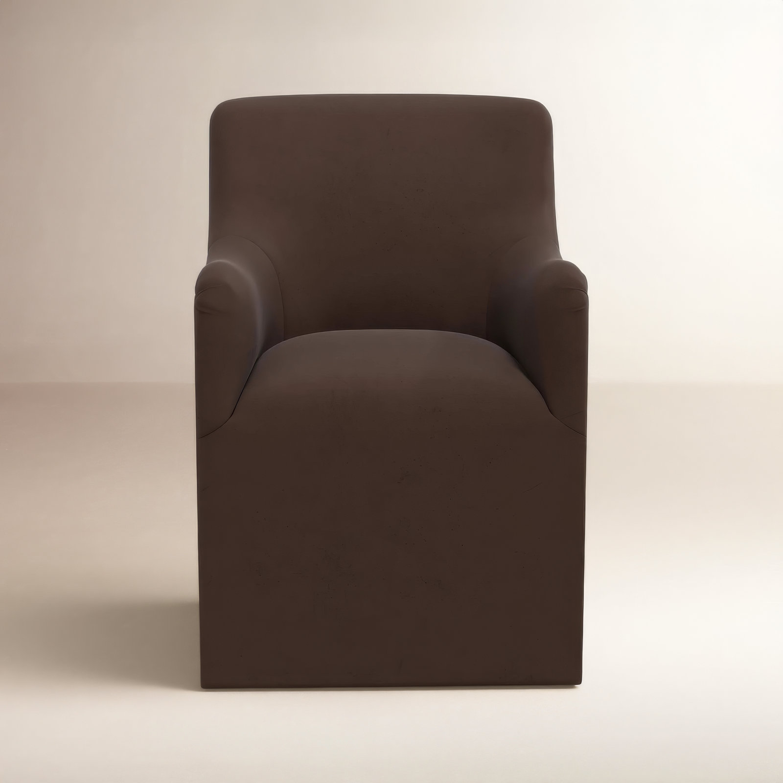 Howth Upholstered Back Arm Chair, Classic Chocolate Velvet