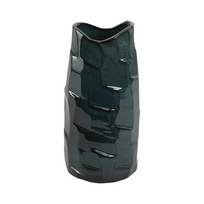 Vase en terre cuite avec motif texturé sculpté - Élégant accent décoratif pour les espaces modernes et contemporains, idéal pour les arrangements floraux et la décoration intérieure élégante