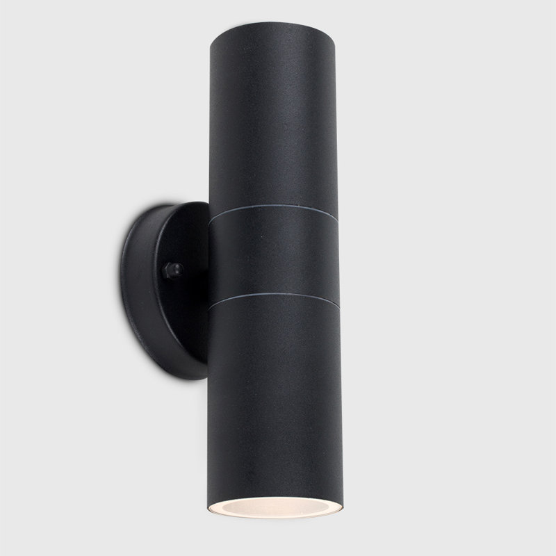 Ariock 2 - Bulb Outdoor Armed Sconce, Black, 22cm H x 8.5cm W x 9.3cm D, No Bulb
