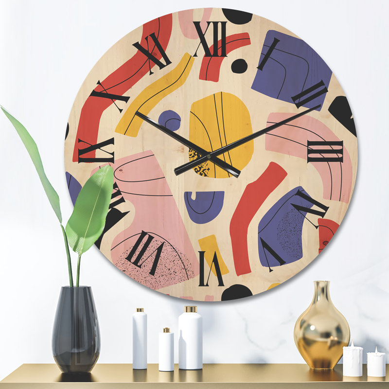 Horloge murale en bois organique et éléments, Petit