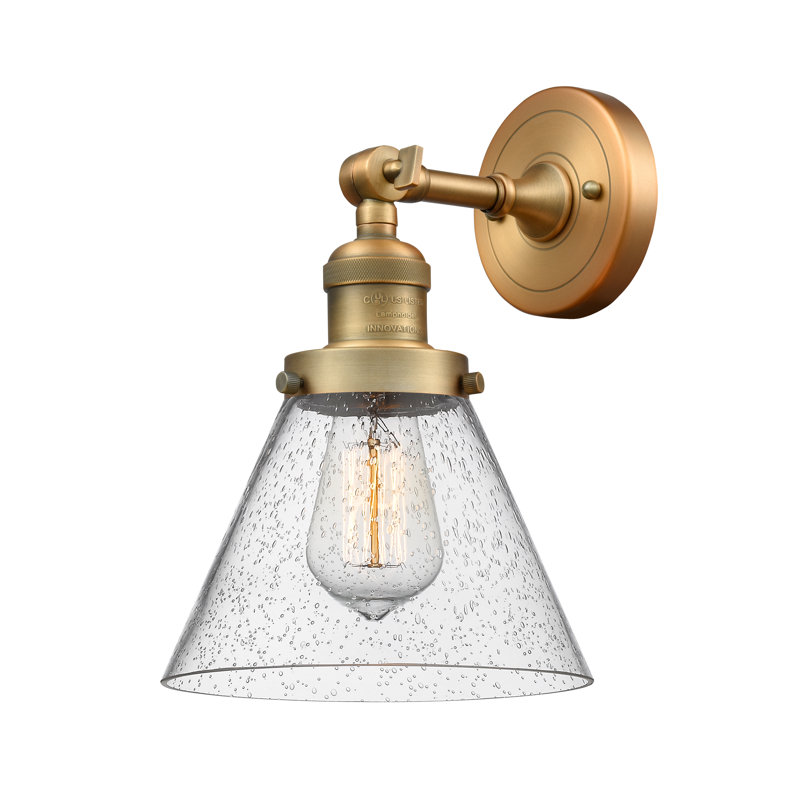 Éclairage de meuble-lavabo inclinable 2 lumières Cone, Ampoule à DEL rétro de 6 watts, Grainé, Or satiné