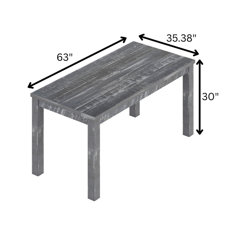 Table de salle à manger 35 "en bois massif gris