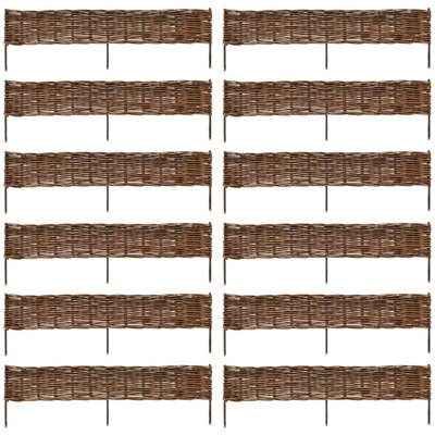 35cm H x 120cm W Brown Willow Lawn Edging