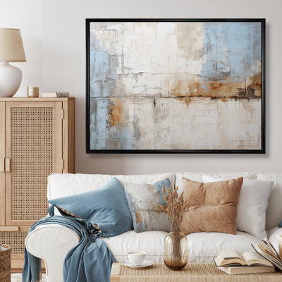 Grey And Blue Tachisme Drift - Tachisme Wall Art