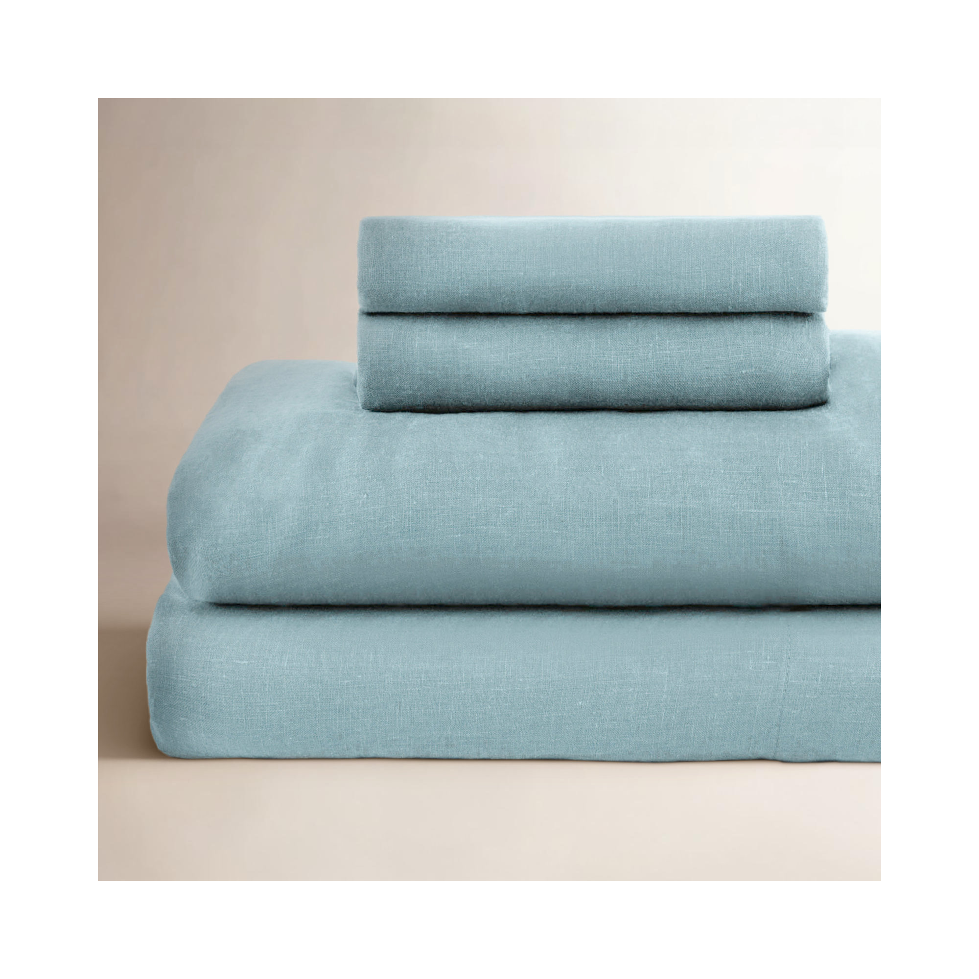 100% French Linen Sheet Set, Wave, Twin XL Sheet Set with 1 Pillowcase