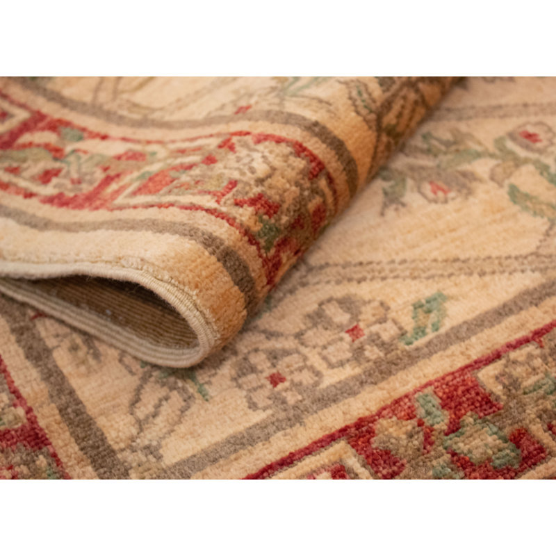 Tapis décoratif en laine de conception unique 4 pi 1 po x 6 pi 1 po noué à la main new age