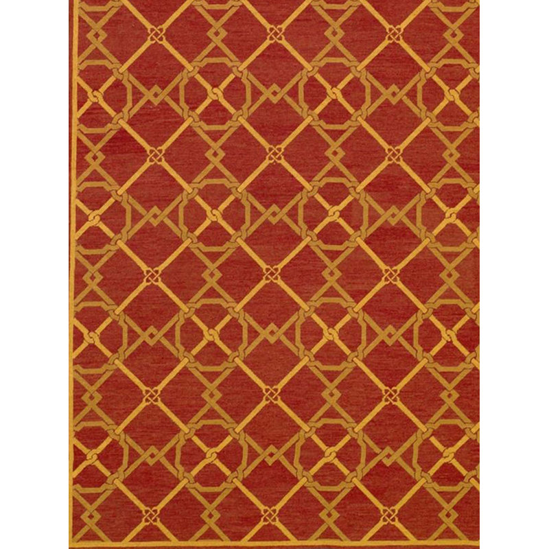 Hand-Knotted High-Quality Red and Gold Area Rug