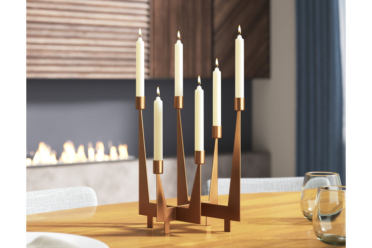 modern gold metallic candelabra