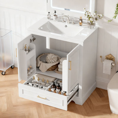 30-Inch Bathroom Vanity with Sink and Divider Drawer