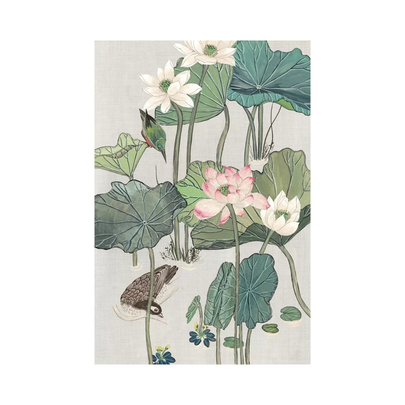 Lotus Pond II 1 Piece Wrapped Canvas Painting, 101.6 cm H x 66.04 cm W