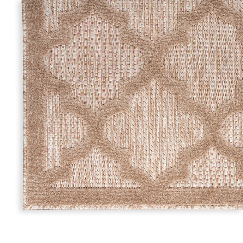 Adianey Red Barrel Studio Easy Care Trellis Brown/Beige Indoor/Outdoor Area Rug, Rectangle 6' x 9'