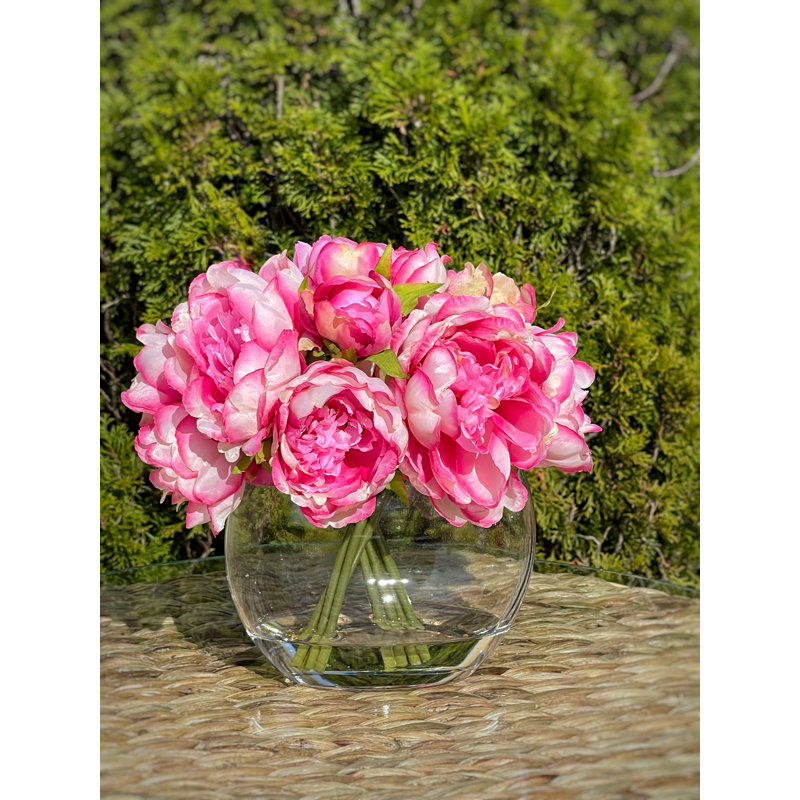 Centre de table pivoine dans un vase, Rose