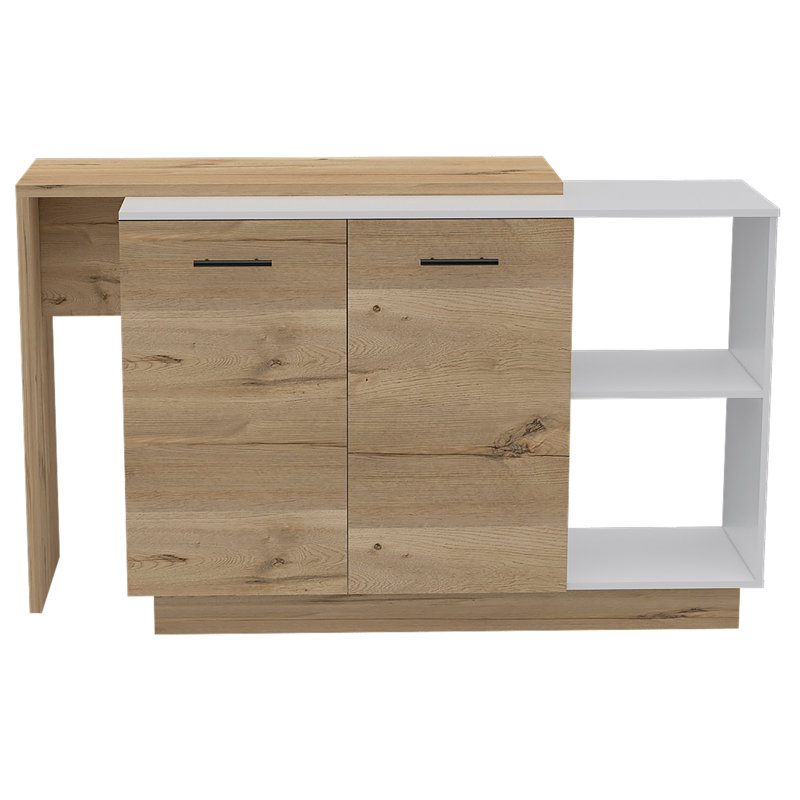 Chesterfield 2-Shelf 1-Drawer 3-Division Kitchen Island White, White