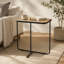 Table d'appoint en travertin et noir
