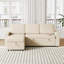 Lit 85,8 po avec rangement et méridienne, pieds en plastique avec rangement en L beige, coussins-145206169