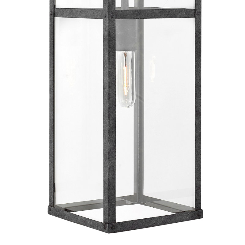 Porter Outdoor Wall Lantern, Aged Zinc, 25" H x 7.5" W x 9.25" D