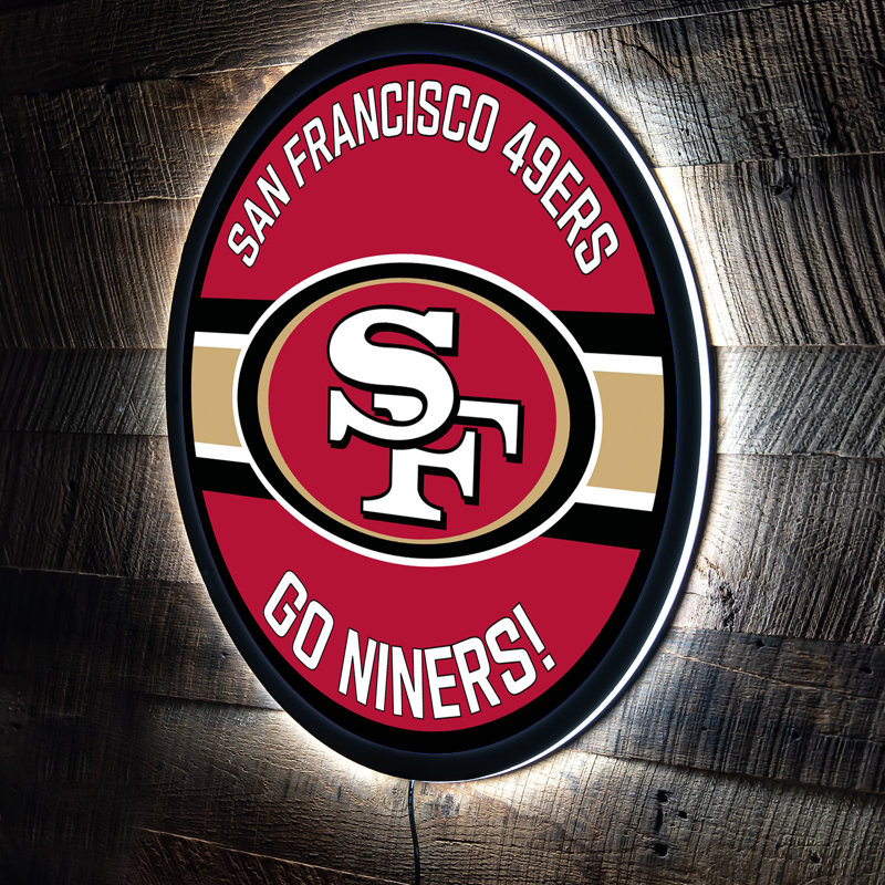 NFL Lighted Round LED Wall Sign Decor, NFL San Francisco 49ers