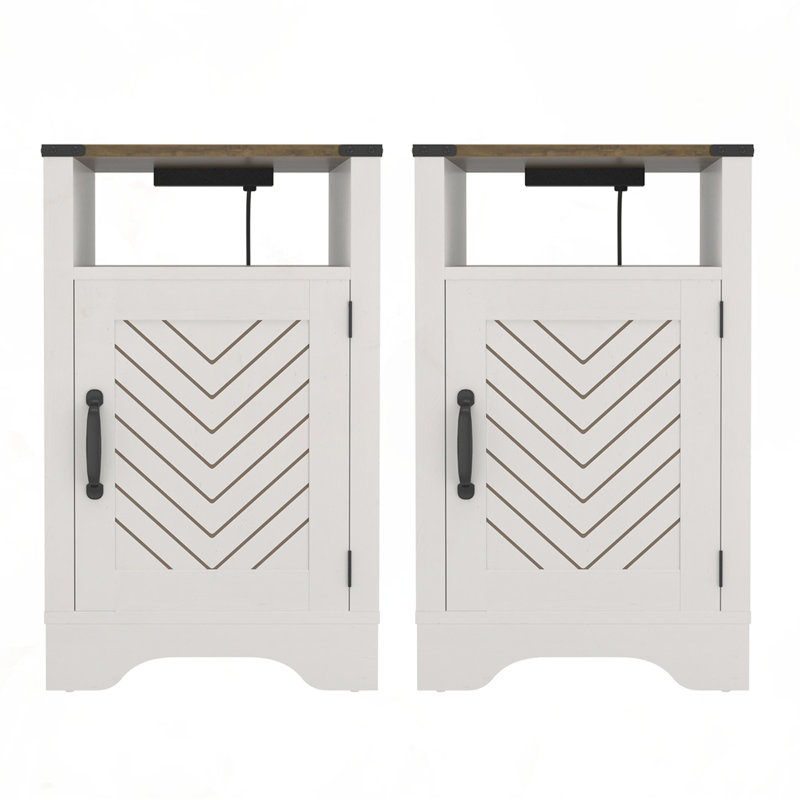 Wooden Rustic End Table 2 Sets