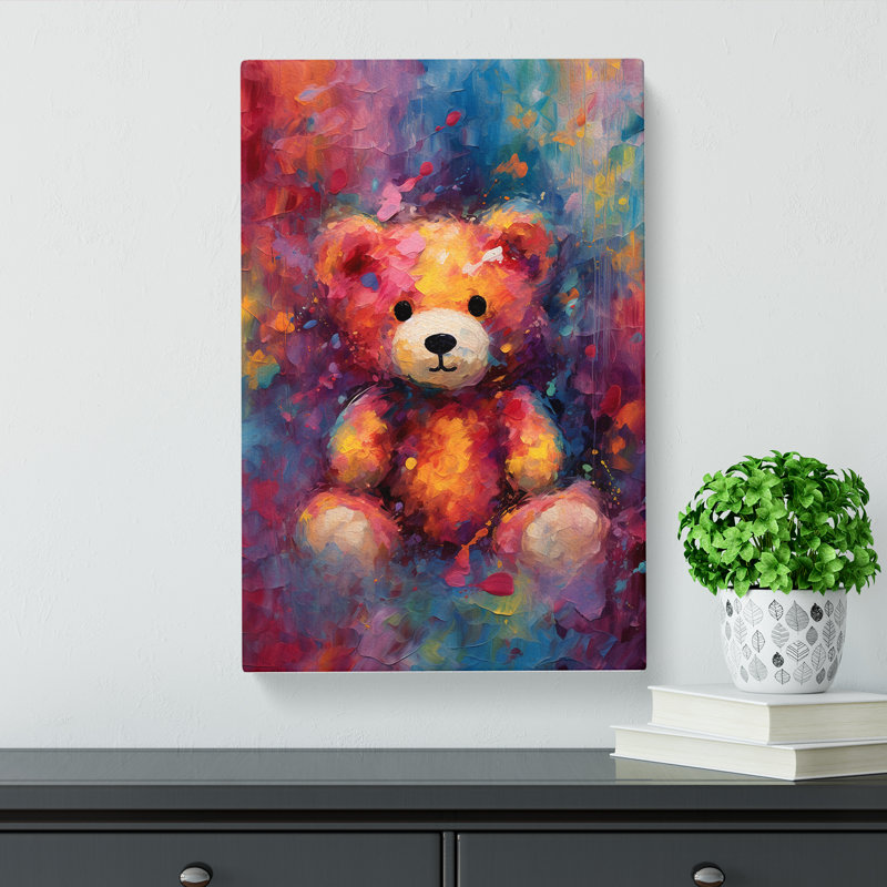 Teddy Bear Abstract No.2 - Wrapped Canvas, 60cm H x 40cm W x 3cm D
