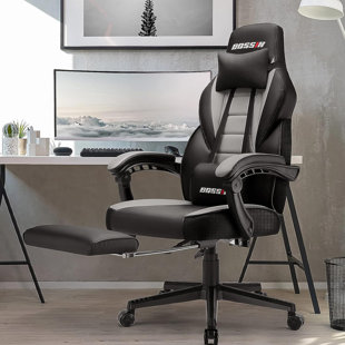 FANTASYLAB Massage 350lbs Gaming Chair Computer Chair With  Footrest,Thickened Seat Cushion,3D Adjustable Armrest,Racing Style PU  Leather High Back Adjustable Swivel Office Chair(BLACK) 