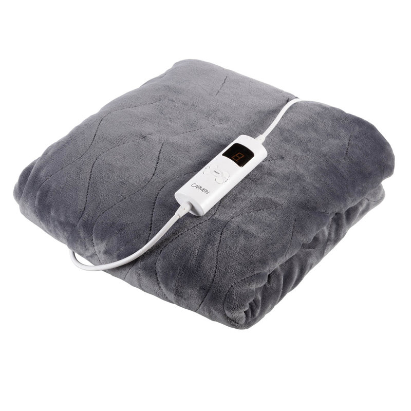 Carmen Comfort Fleece Luxury Electric Heated Throw and Over Blanket with 9 Heat Settings, Adjustable Timer and 230gsm Flannel Fleece Material