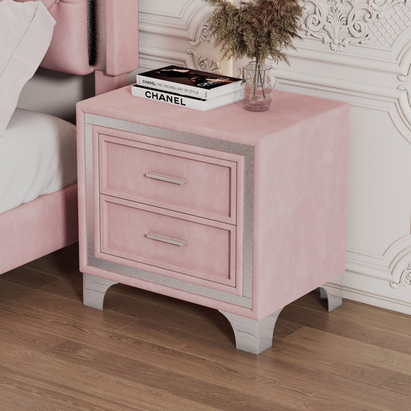Table de chevet vintage Mid Century, Rose