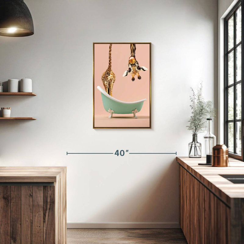 Baignoire girafe Mattson Silly, Floating Frame Gold, 21 po x 31 po